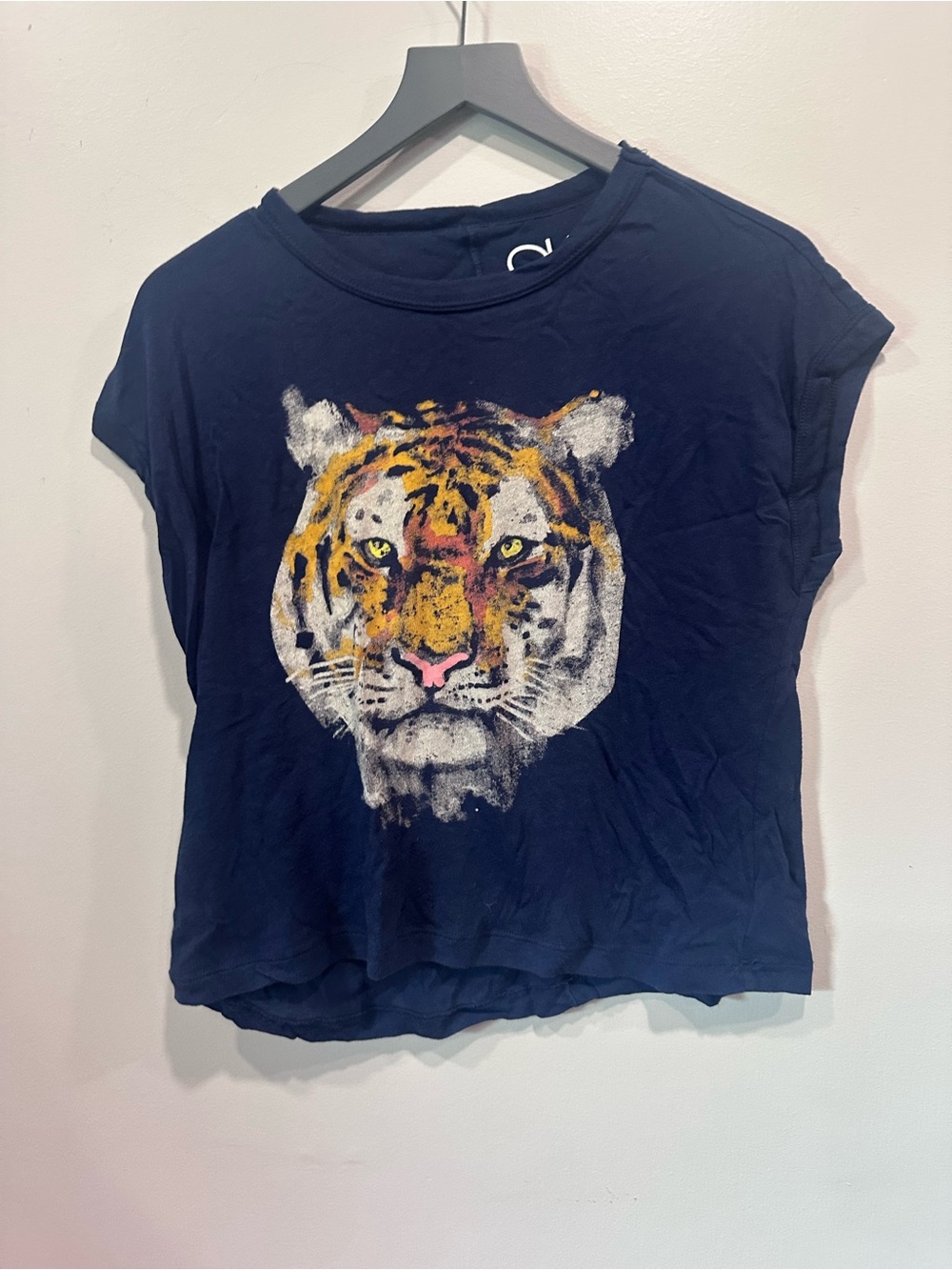 Chaser Navy Muscle Tee with Tiger Face Graphic